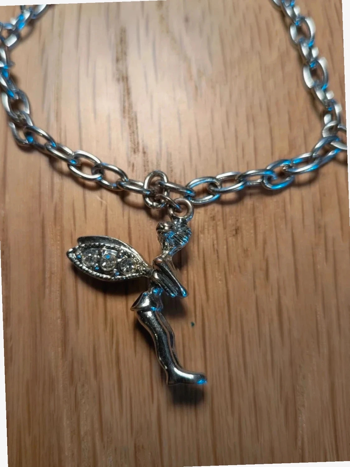 Silvery fantasy bracelet with 3 La Fée Clochette charms – photo 3